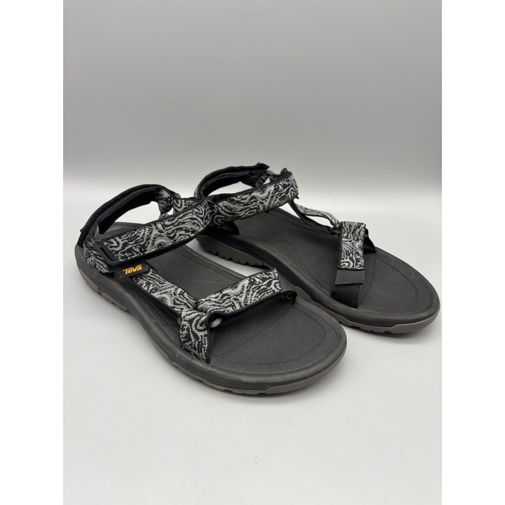 Teva 1019234 Size 10 Black Grey Print Men's Sandals